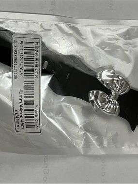 Apple Black Silicone Watch Band with Silver Bow Accent
